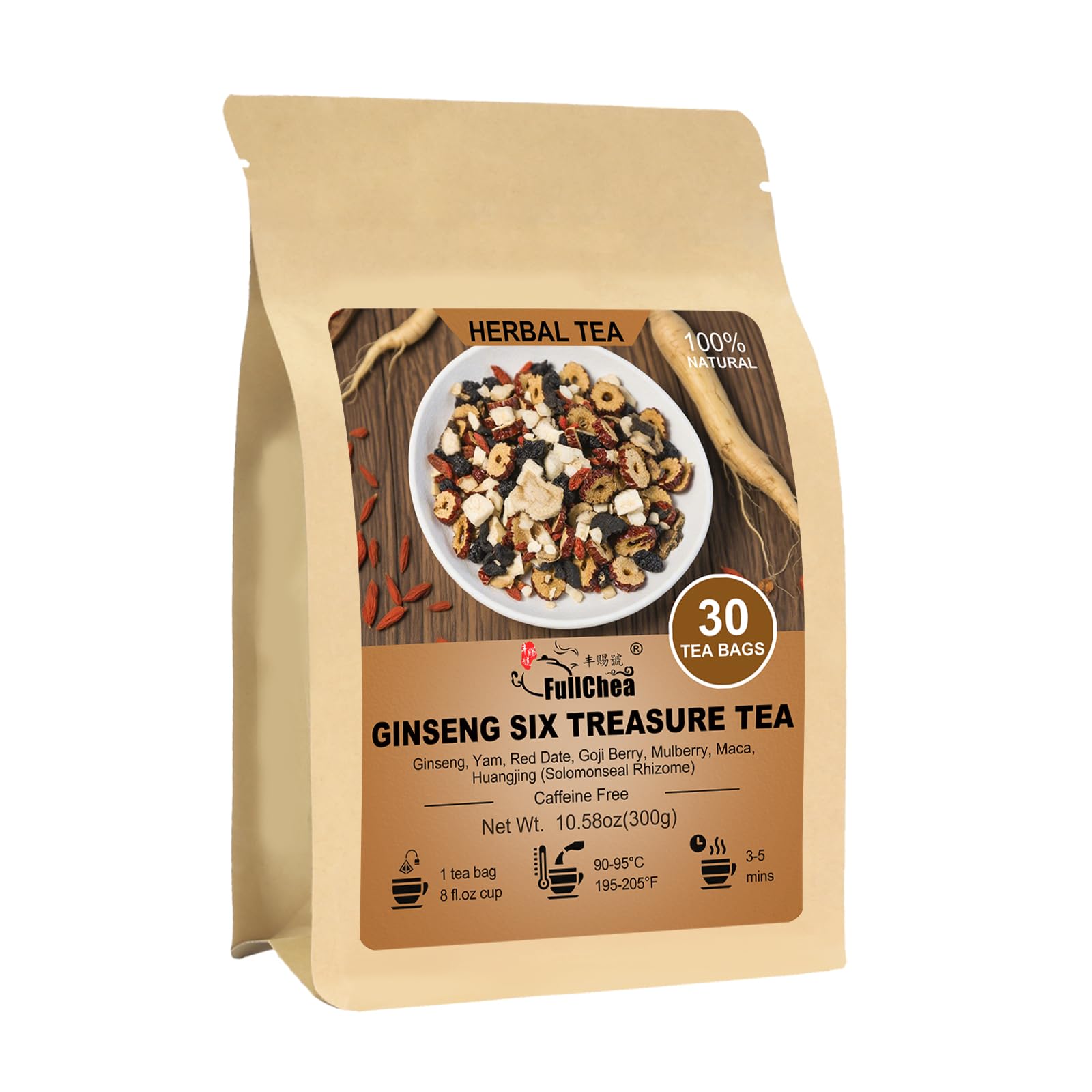Amazon.com : FullChea - Ginseng Six Treasure Tea, 30 Teabags